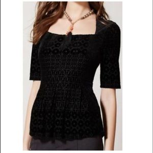 Anthropologie Meadow Rue Black Velvet Top